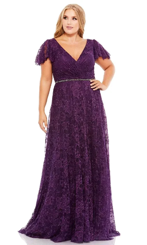 "Shirt dresses for women for a smart - casual style"Mac Duggal 67761 - Floral Laced A-line Gown "Shirt dresses for women for a smart - casual style"Mac Duggal 67761 - Floral Laced A-line Gown