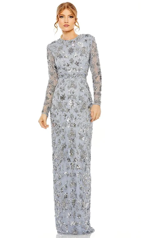 "Satin dresses for women for a luxurious appearance"Mac Duggal 93939 - Long Sleeve Embellished Evening Dress "Satin dresses for women for a luxurious appearance"Mac Duggal 93939 - Long Sleeve Embellished Evening Dress