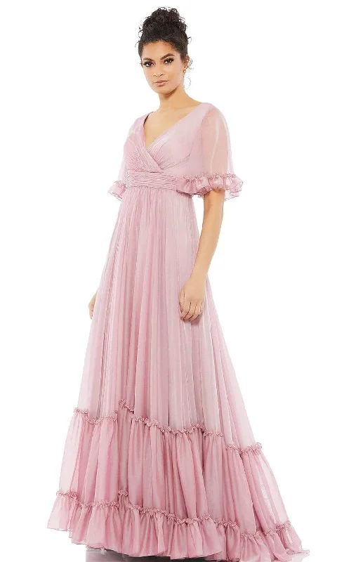 "Sleeveless dresses for women during hot summer days"Mac Duggal Evening - 70243D Half Flutter Sleeves A-Line Dress "Sleeveless dresses for women during hot summer days"Mac Duggal Evening - 70243D Half Flutter Sleeves A-Line Dress