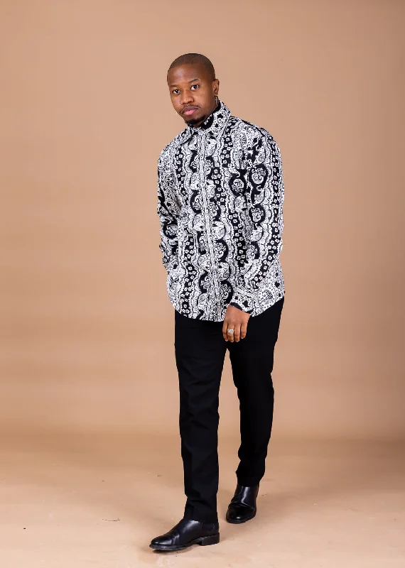 "Floral print dresses for women for a feminine look"Raymond Ankara Men Long-sleeved Shirt | African Print "Floral print dresses for women for a feminine look"Raymond Ankara Men Long-sleeved Shirt | African Print