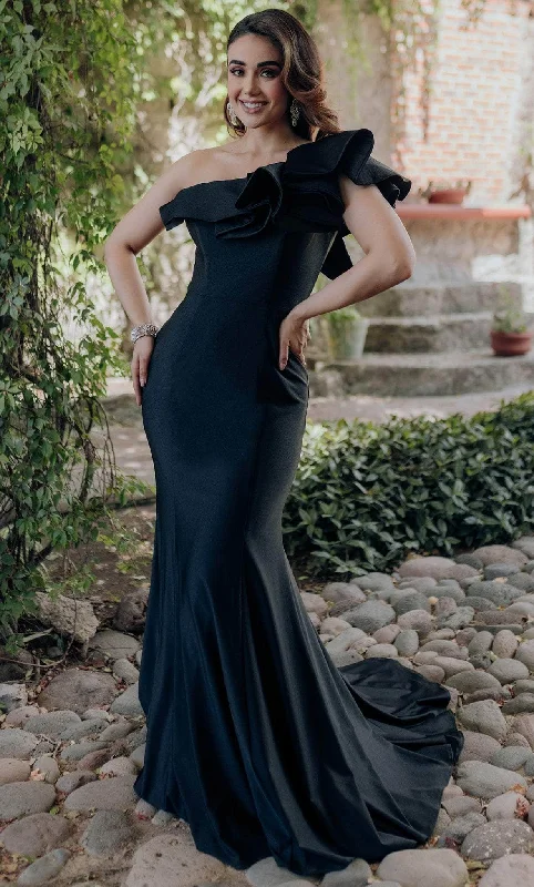 "Off - shoulder dresses for women to show off collarbones"Terani Couture 232E1289 - Ruffled Mother of the Groom Evening Gown "Off - shoulder dresses for women to show off collarbones"Terani Couture 232E1289 - Ruffled Mother of the Groom Evening Gown