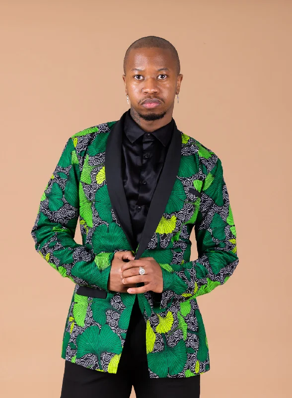 "Pleated dresses for women with a graceful movement"Udeme Ankara Men Blazer | Green African Print "Pleated dresses for women with a graceful movement"Udeme Ankara Men Blazer | Green African Print