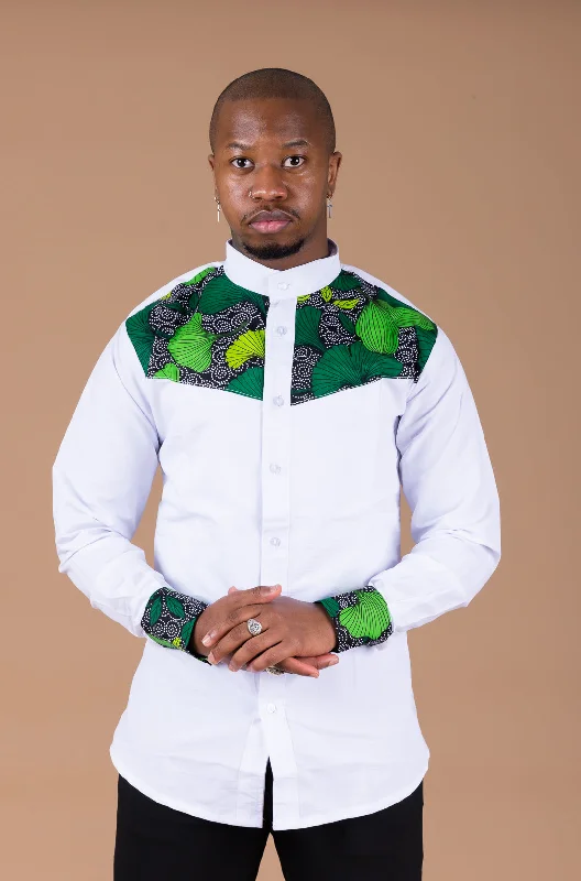 "Lace dresses for women for a romantic and elegant look"Udeme Mixed Print Men Shirt | White and African Ankara Print "Lace dresses for women for a romantic and elegant look"Udeme Mixed Print Men Shirt | White and African Ankara Print