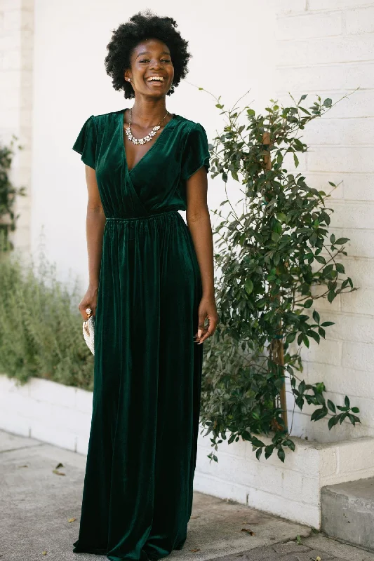 "Sustainable and eco - friendly women's dresses"Vanessa Velvet Surplice Maxi Dress "Sustainable and eco - friendly women's dresses"Vanessa Velvet Surplice Maxi Dress