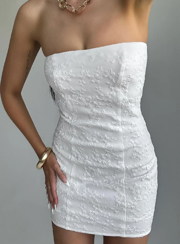 chiffon mini dressesAnja Mini Dress White