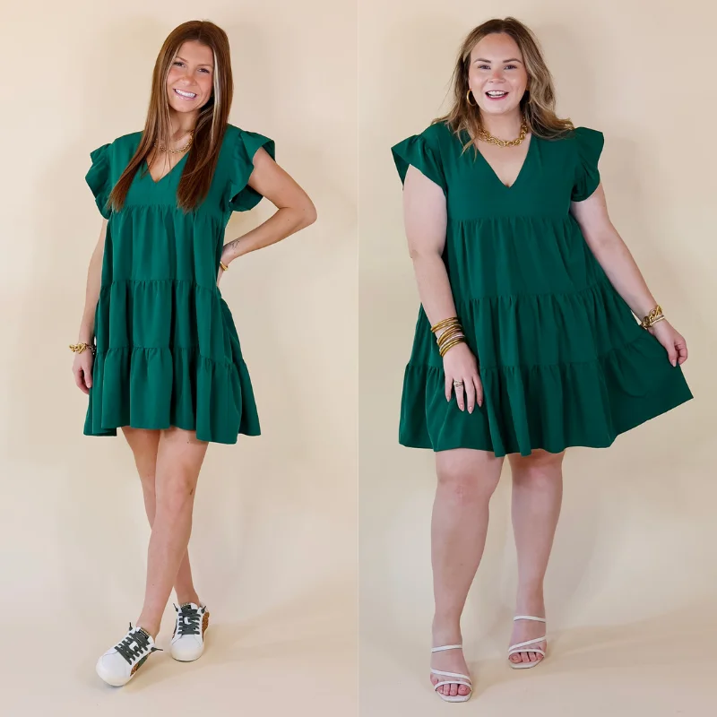 green mini dressesLast Chance Size Medium | Delightful Endeavor Ruffle Cap Sleeve Tiered Dress in Hunter Green green mini dressesLast Chance Size Medium | Delightful Endeavor Ruffle Cap Sleeve Tiered Dress in Hunter Green