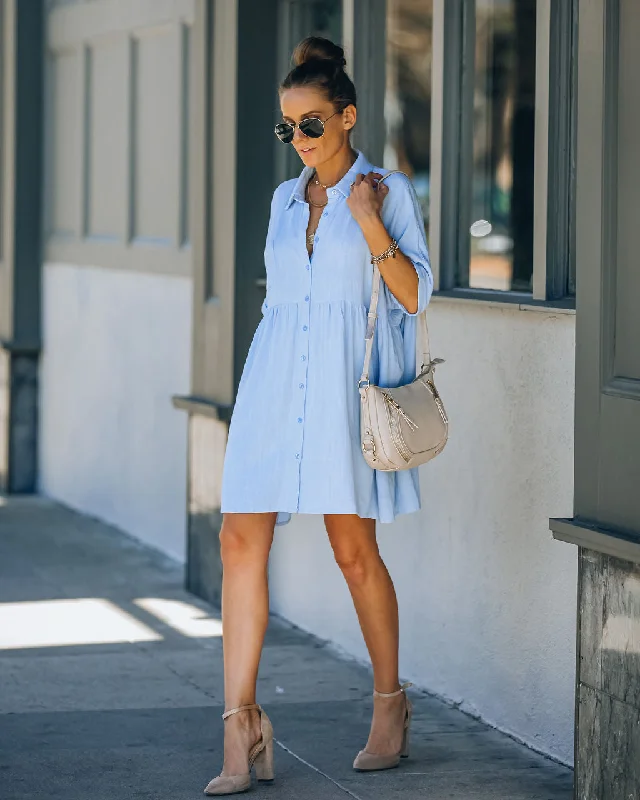 baby girl mini dressesHails Linen Blend Button Down Shirt Dress - Baby Blue