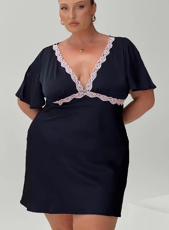 ruffled hem mini dressesJaron Mini Dress Navy Curve