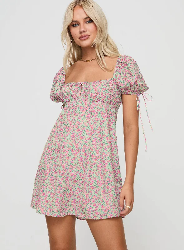 adjustable strap mini dressesLarsson Mini Dress Pink Floral