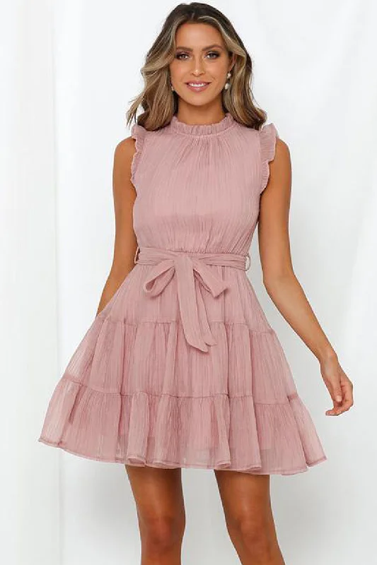 gray mini dressesLife And Soul Satin Halter Dress - Soft Pink