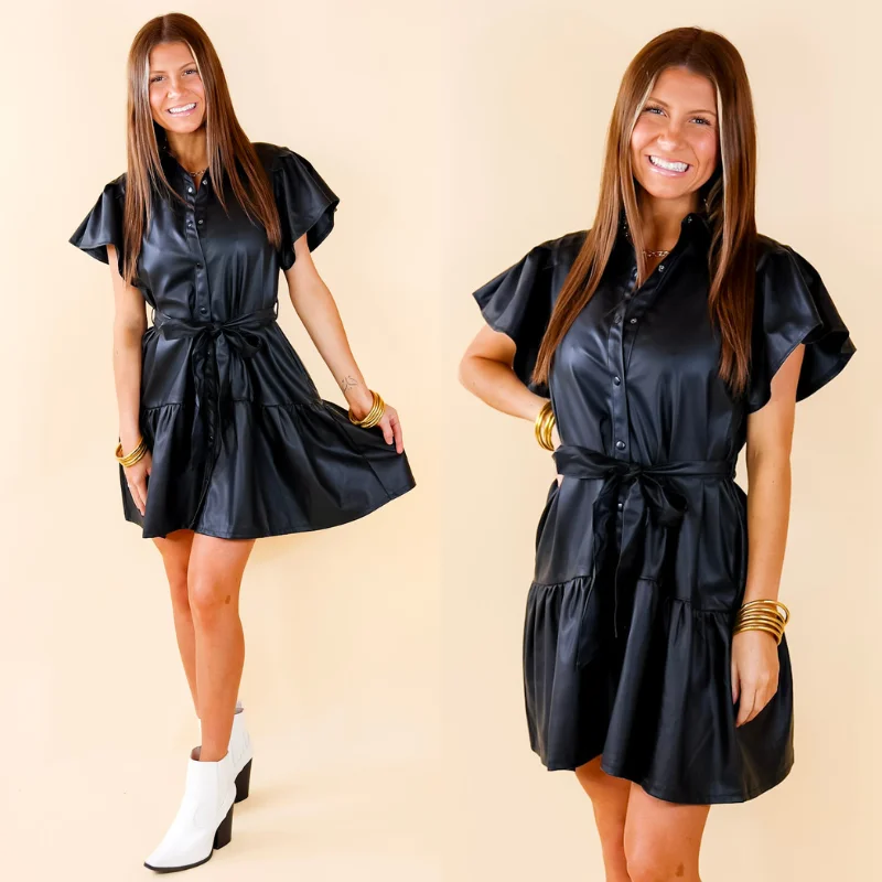 sexy bodycon mini dressesLast Chance Size Small | Make Your Point Button Up Faux Leather Dress in Black sexy bodycon mini dressesLast Chance Size Small | Make Your Point Button Up Faux Leather Dress in Black