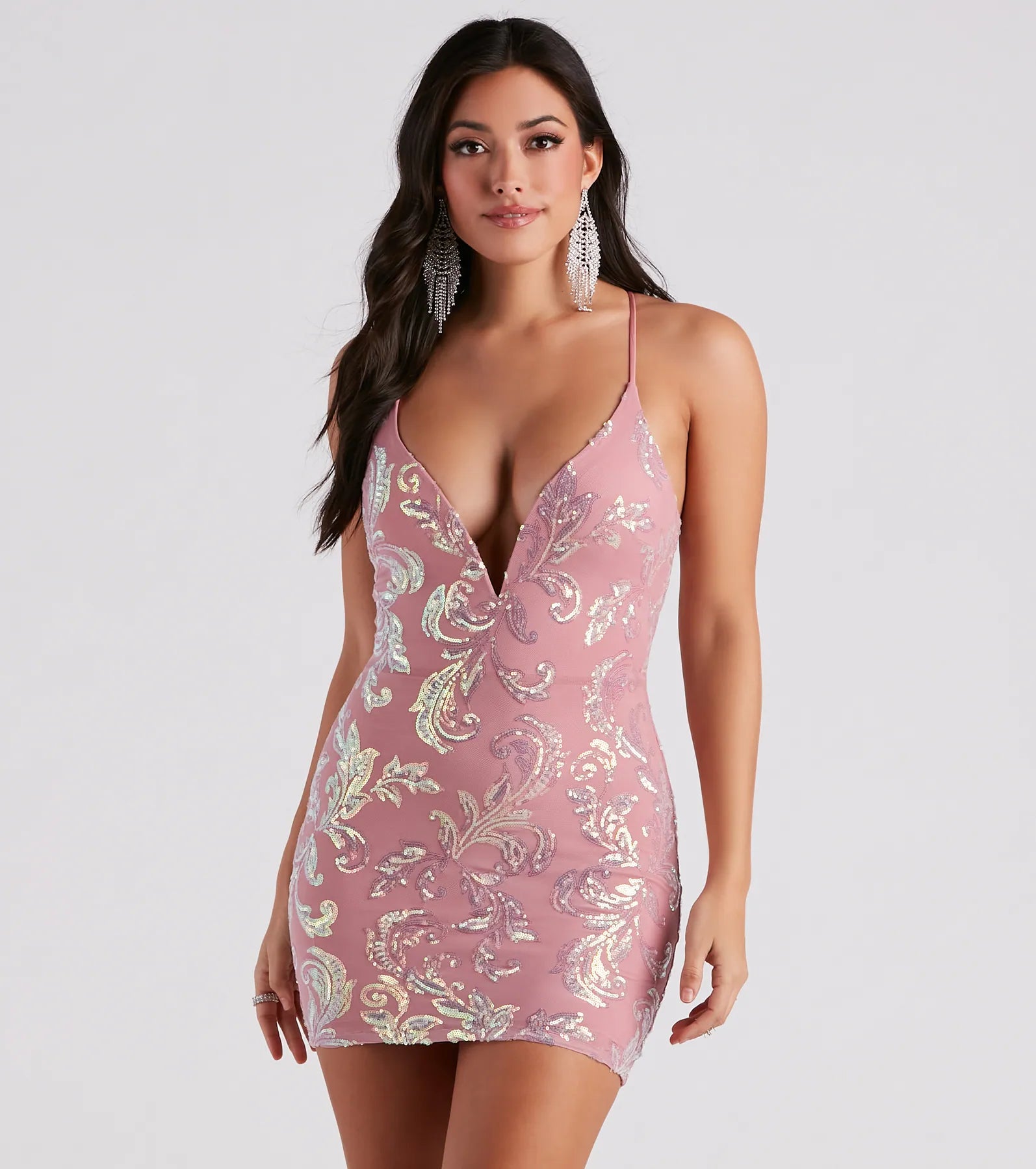 sustainable mini dressesRise And Shine Iridescent Sequin Mini Dress